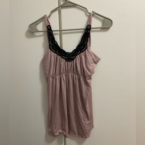 Pink with black lace babydoll top